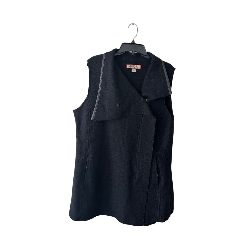 Beyond Threads Womens Alpaca Wool Blend Sleeveless Black Vest